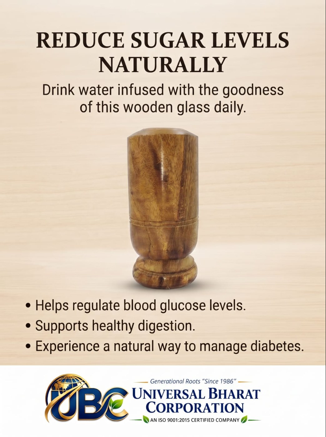Traditional Wooden Drinking Glass