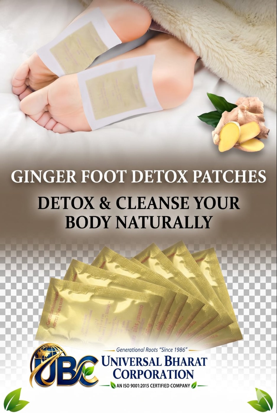 UBC Ginger Foot Detox Patches – Natural Ginger Foot Care & Wellness Patches