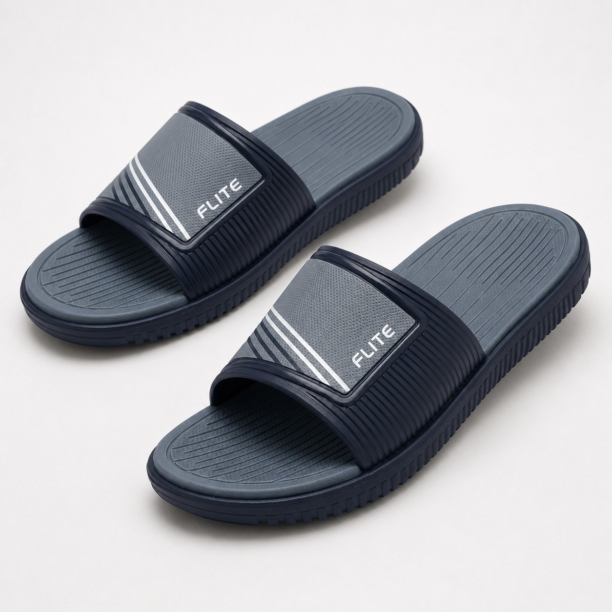 FLITE Men’s Comfort Slippers – Navy Grey thumbnail 4