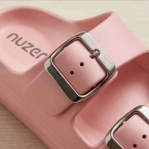 Women's Soft Double Buckle Comfort Slippers (Pink) thumbnail 4