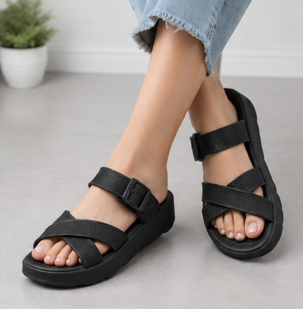 Women's Black Comfort Sandal thumbnail 3